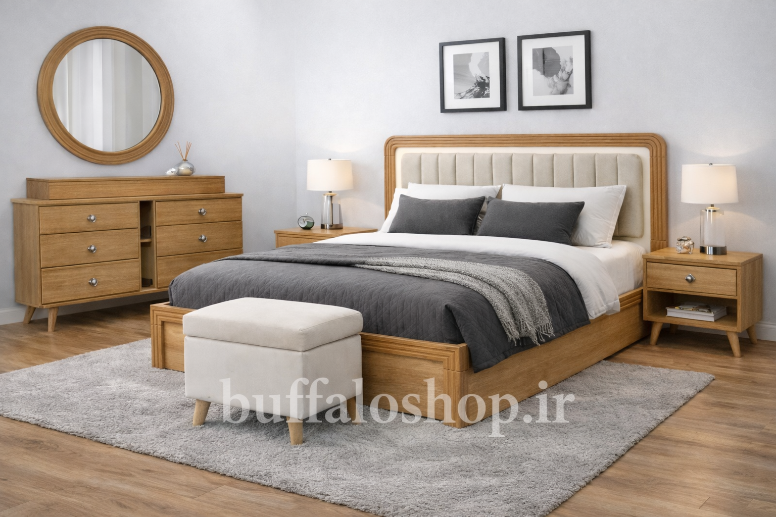 تخت خواب دونفره رویال بوفالو شاپ - Image 2