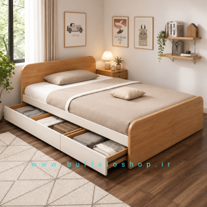 تخت خواب یک نفره مدل توپولوف ۸ سایز ۱۲۰×۲۰۰ سانتی متر می