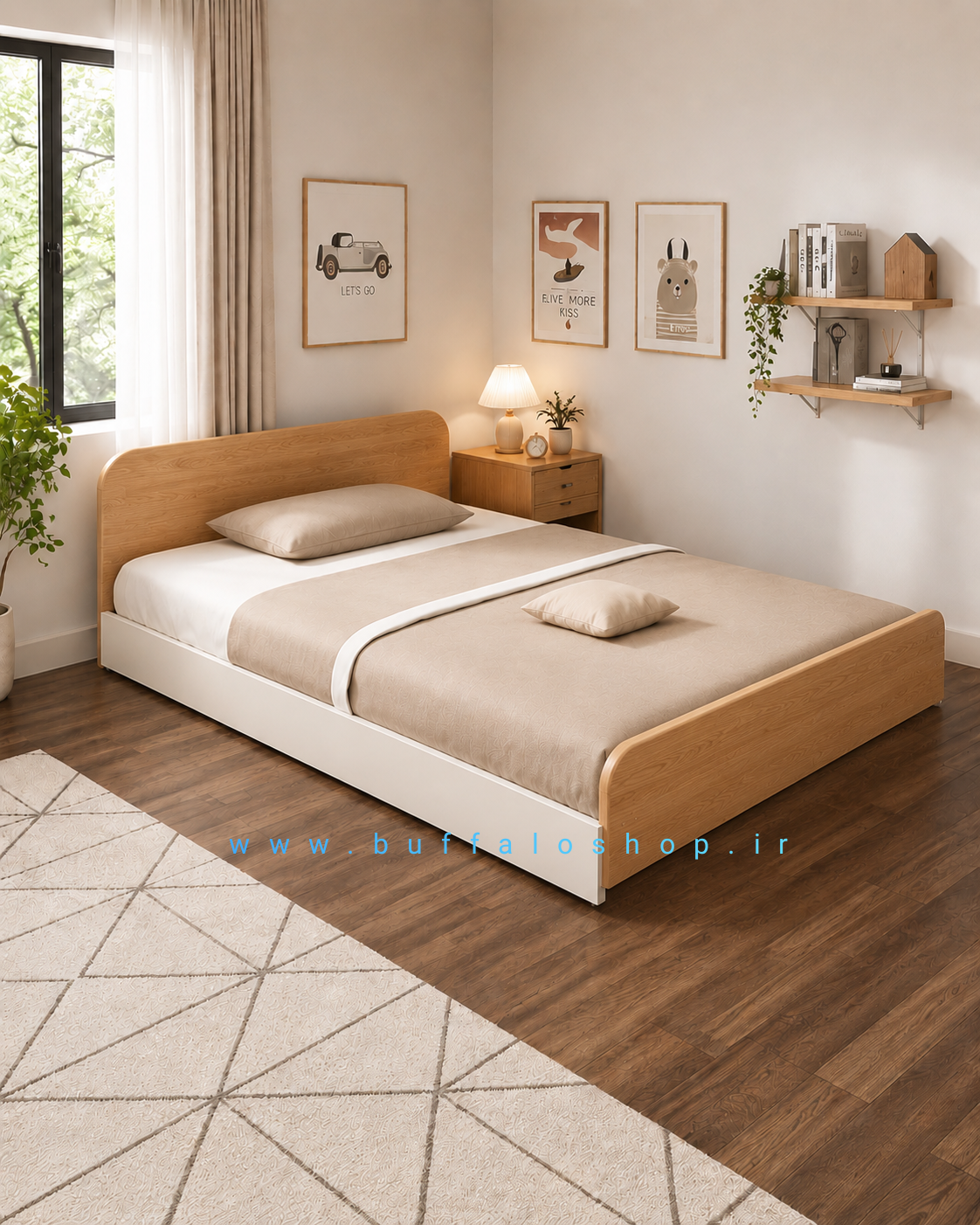 تخت خواب یک نفره مدل توپولوف ۸ سایز ۱۲۰×۲۰۰ سانتی متر می - Image 4