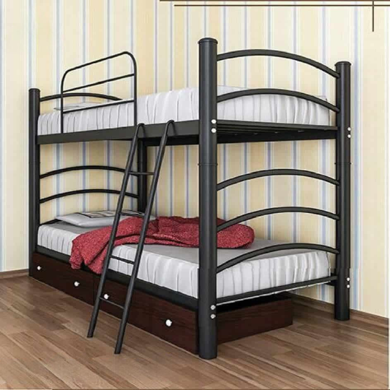 تخت خواب دو طبقه فلزی مدل شادی ۲۰۰×۹۰ با کشو