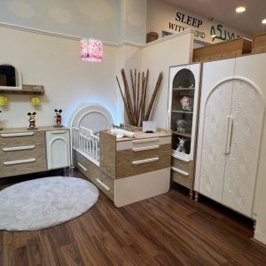 سرویس خواب کودک نوزاد نهال ملامینه مدل برگ